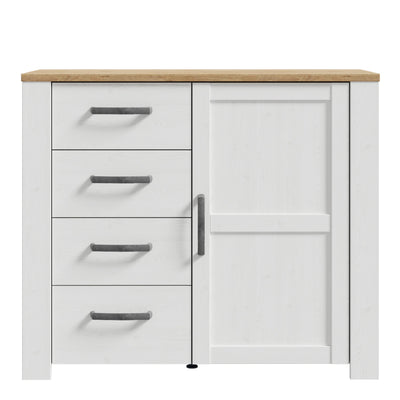 Bohol 1 Door 4 Drawer Chest in Riviera Oak/White – FTG, view 2