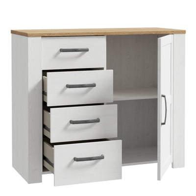 Bohol 1 Door 4 Drawer Chest in Riviera Oak/White – FTG, view 3