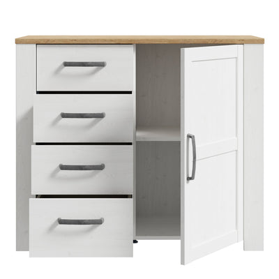 Bohol 1 Door 4 Drawer Chest in Riviera Oak/White – FTG, view 4
