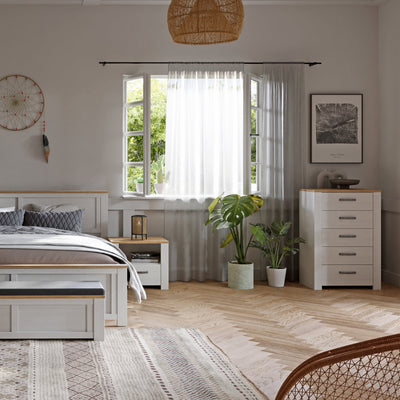Bohol 5 Drawer Narrow Chest in Riviera Oak/White – FTG, view 5