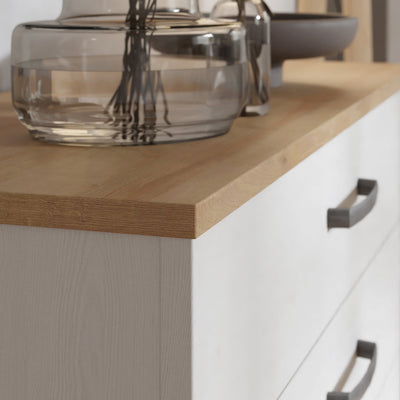 Bohol 5 Drawer Narrow Chest in Riviera Oak/White – FTG, view 7