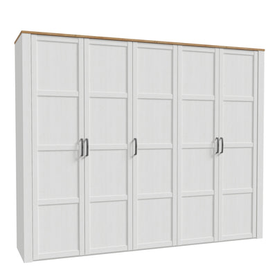 Bohol 5 Door Wardrobe in Riviera Oak/White – FTG