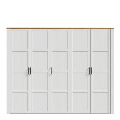 Bohol 5 Door Wardrobe in Riviera Oak/White – FTG, view 2
