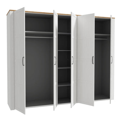 Bohol 5 Door Wardrobe in Riviera Oak/White – FTG, view 3
