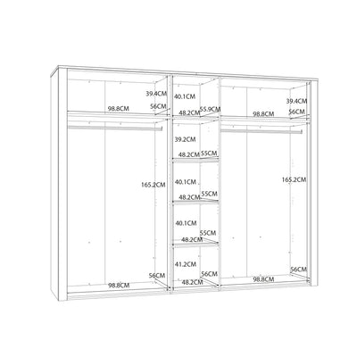 Bohol 5 Door Wardrobe in Riviera Oak/White – FTG, view 8
