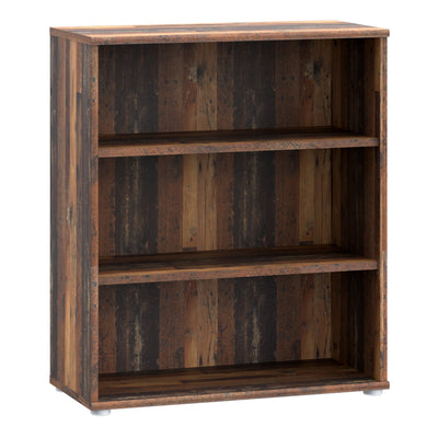 Essential Low Wide 2 Shelf Bookcase in Vintage Oak – FTG