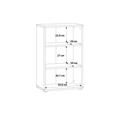 Essential Low Narrow 2 Shelf Bookcase in Vintage Oak – FTG, view 7