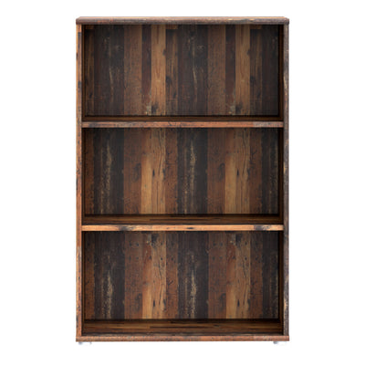 Essential Tall Wide 2 Shelf Bookcase in Vintage Oak – FTG, view 2