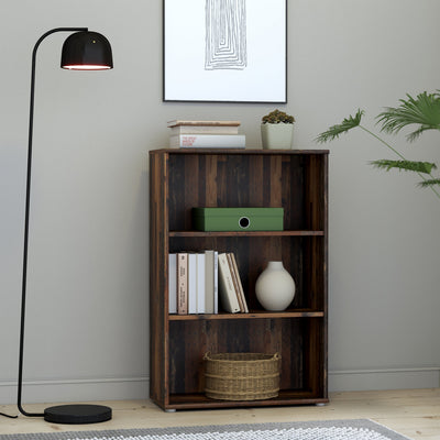 Essential Tall Wide 2 Shelf Bookcase in Vintage Oak – FTG, view 4