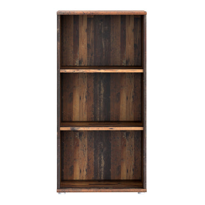 Essential Tall Narrow 2 Shelf Bookcase in Vintage Oak – FTG, view 2