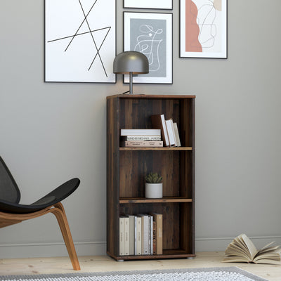 Essential Tall Narrow 2 Shelf Bookcase in Vintage Oak – FTG, view 4