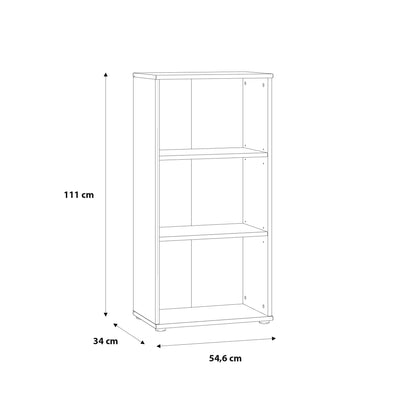 Essential Tall Narrow 2 Shelf Bookcase in Vintage Oak – FTG, view 6