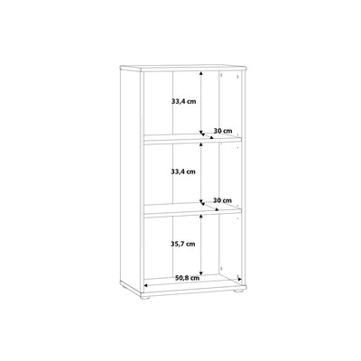 Essential Tall Narrow 2 Shelf Bookcase in Vintage Oak – FTG, view 7