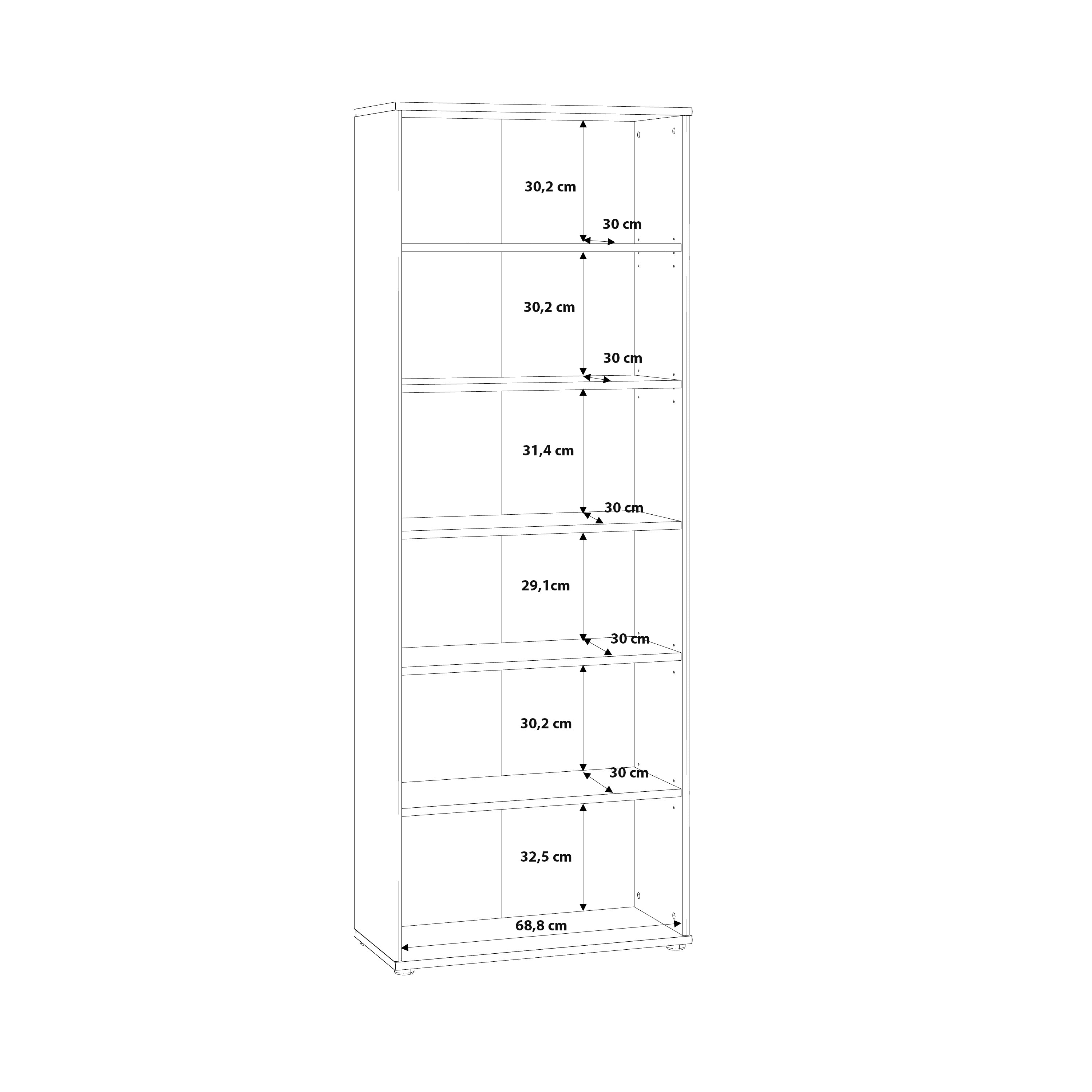 Essential Wide 5 Shelf Bookcase in Vintage Oak – FTG, view 7