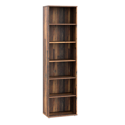 Essential Narrow 5 Shelf Bookcase in Vintage Oak – FTG