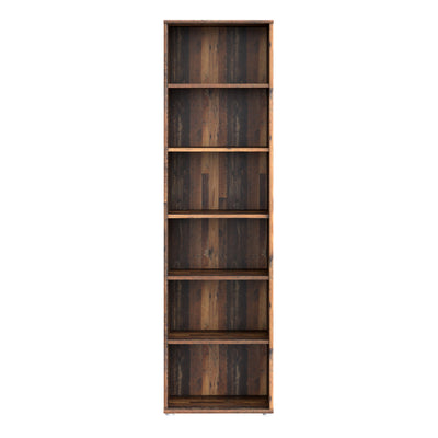Essential Narrow 5 Shelf Bookcase in Vintage Oak – FTG, view 2