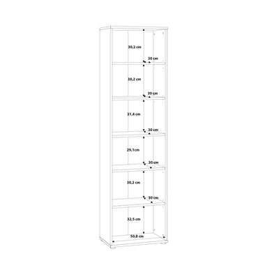 Essential Narrow 5 Shelf Bookcase in Vintage Oak – FTG, view 7