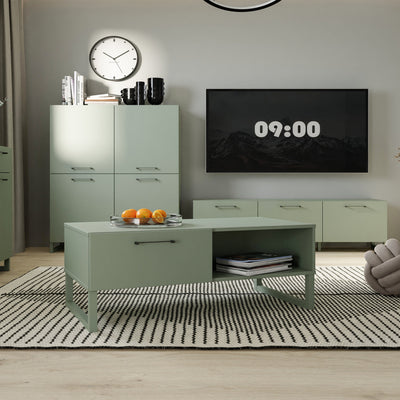 Sali 1 Drawer Coffee Table in Sage Green – FTG, view 5