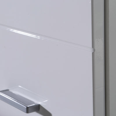 Ice Cave Hanging Storage Cupboard with 1 Door & Silver Handle in White with White Gloss Door