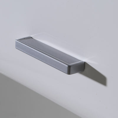 Ice Cave Hanging Storage Cupboard with 1 Door & Silver Handle in White with White Gloss Door