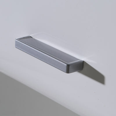 Ice Cave Under Sink Bathroom Cabinet with 2 Doors & Silver Handles in White with White High Gloss Doors