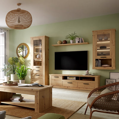 Corona 140cm Wall Shelf in Artisan Oak – FTG, view 3