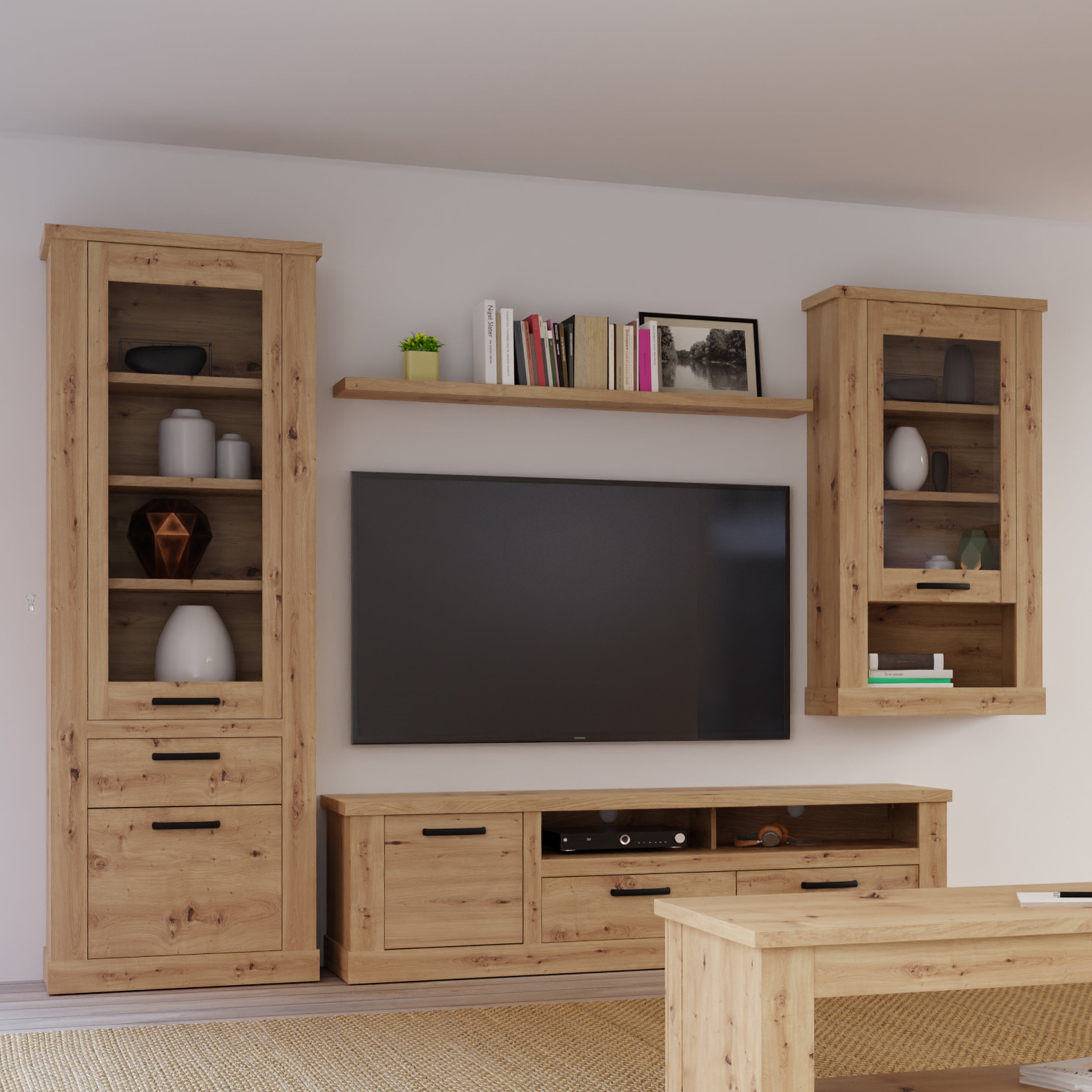 Corona 140cm Wall Shelf in Artisan Oak – FTG, view 4