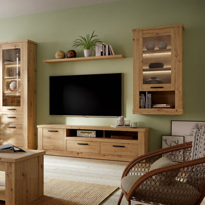 Corona Wall Display cabinet in Artisan Oak – FTG, view 5