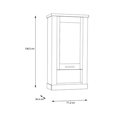 Corona Wall Display cabinet in Artisan Oak – FTG, view 8