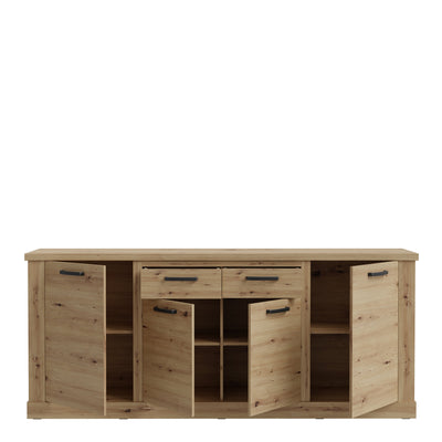 Corona 4 Door 2 Drawer Sideboard in Artisan Oak – FTG, view 4