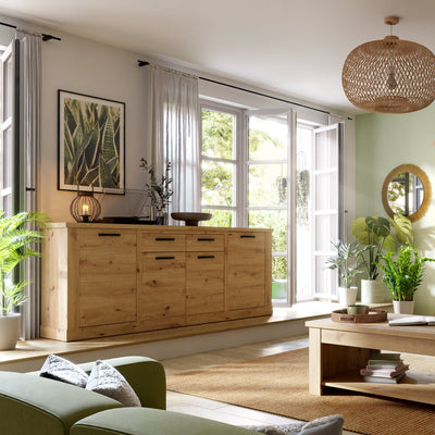 Corona 4 Door 2 Drawer Sideboard in Artisan Oak – FTG, view 5