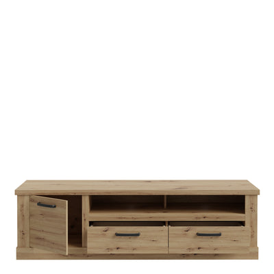 Corona 2 Drawer 1 Door Coffee TV Unit in Artisan Oak – FTG, view 4