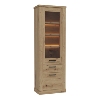 Corona Narrow Display Cabinet in Artisan Oak – FTG