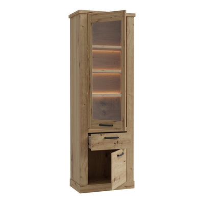Corona Narrow Display Cabinet in Artisan Oak – FTG, view 3