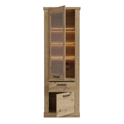 Corona Narrow Display Cabinet in Artisan Oak – FTG, view 4