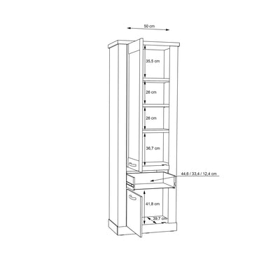 Corona Narrow Display Cabinet in Artisan Oak – FTG, view 9