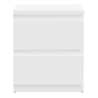 Edmore 2 Drawer Bedside Table in White