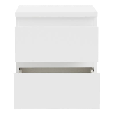 Edmore 2 Drawer Bedside Table in White