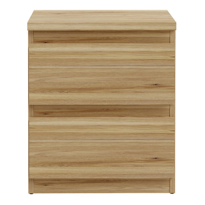 Edmore 3 Drawer Bedside Table in Mauvella Oak