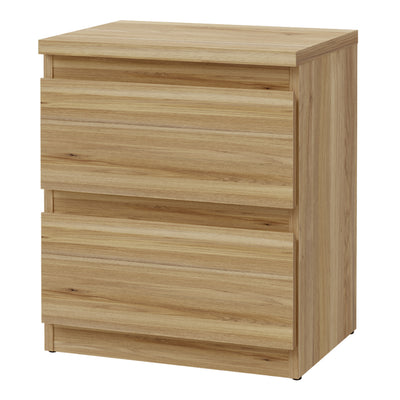 Edmore 3 Drawer Bedside Table in Mauvella Oak