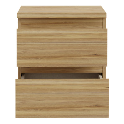 Edmore 3 Drawer Bedside Table in Mauvella Oak