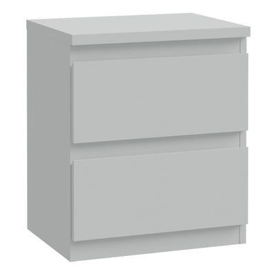 Edmore 2 Drawer Bedside Table in Light Grey