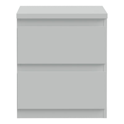 Edmore 2 Drawer Bedside Table in Light Grey