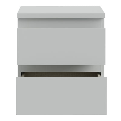 Edmore 2 Drawer Bedside Table in Light Grey