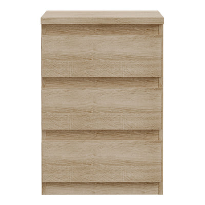 Edmore 3 Drawer Bedside Chest in Sonoma Oak