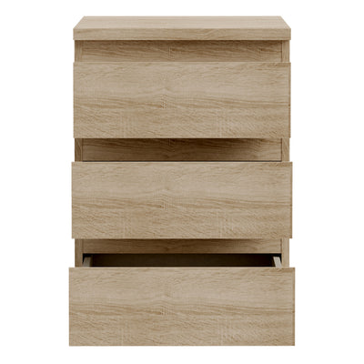 Edmore 3 Drawer Bedside Chest in Sonoma Oak