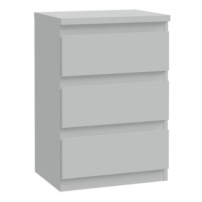Edmore 3 Drawer Bedside Chest in Light Grey