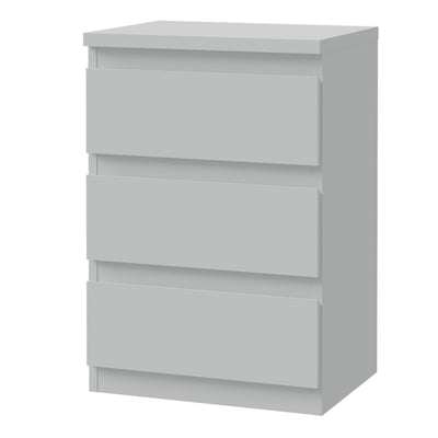 Edmore 3 Drawer Bedside Chest in Light Grey