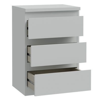 Edmore 3 Drawer Bedside Chest in Light Grey