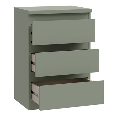 Edmore 3 Drawer Bedside Chest in Sage Green